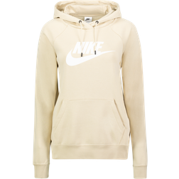 Nike NSW Essential W Fleece PO huvtröja RATTAN/WHITE Dam