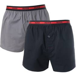 HUGO BOSS Woven Boxers 2-pack - Black/Grey