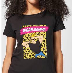 Camiseta Para Mujer Woah Momma de Johnny Bravo - Negro