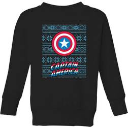 Marvel Captain America Pull de Noël Pour Enfants - Noir