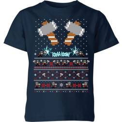 Marvel Avengers Thor Pixel Art Kids Christmas T-Shirt 11-12