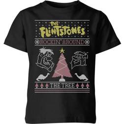 Flintstones Rockin Around Kids' Christmas T-Shirt - Black