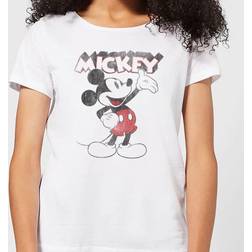 Disney T-Shirt Femme Mickey Mouse Rétro - Blanc