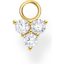 Thomas Sabo Pendentif Boucle D'oreille Unique Blanche Pierres - Bianco