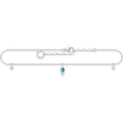 Thomas Sabo Charming Anklet - Silver/Turquoise/Transparent