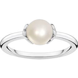 Thomas Sabo Pearl with Stars Ring - Silver/Pearl/Transparent