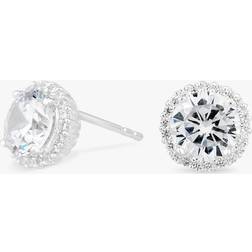 Simply Silver Simply Pave Surround Earrings