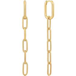 Chain Reaction Shiny Cable Link Drop Earrings E021-02G