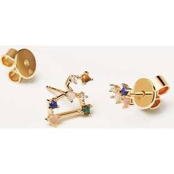 Pdpaola PDPAOLA Plated Leo Constellation Earrings