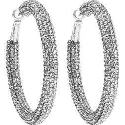 MOOD Pave Tube Hoop Earrings