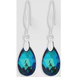 Jon Richard Radiance Collection Crystal Pear Drop Earrings, Silver/Blue