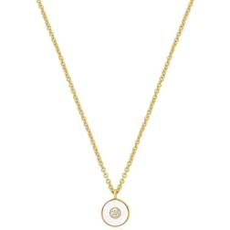 Optic Enamel Disc Necklace N028-01G-W