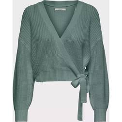 Only Cardigans en maille Col en V Manches longues - Vert