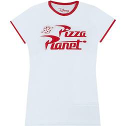 Toy Story Womens/Ladies Ringer Pizza Planet T-Shirt (White/Red)