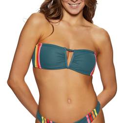 Rip Curl Wave Shapers Stripe Bandeau Bikini Top - Blau