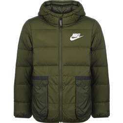 Nike Big Kid's Sportswear Therma-FIT Down-Fill Jacket - Rough Green/Sequoia/White (DD8697-326)