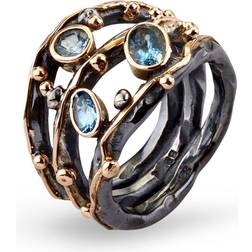 ByBirdie Zeus Tribeca Stones Aqua Ring