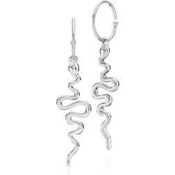 Sistie Young One Snake Earrings - Silver