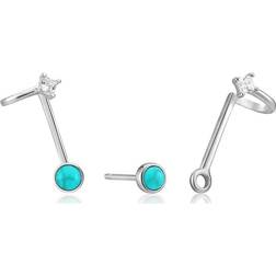 Ania Haie Rhodium Tidal Double Stud Earrings E027-03H
