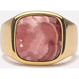 IX Studios Cushion Signet Rhodocrosite Ring - Gullforgylt Sølv