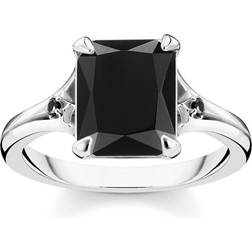 Thomas Sabo Bague avec pierres noires argent noir TR2267-641-11-54 noir/argenté