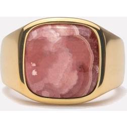 Ix Studios IX Cushion Signet ring Forgyldt/Rhodocrosite