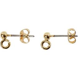 Creativ Company Öronstickare, förgylld, L: mm, Dia. 3,8 mm, Hålstl. 0,8 mm, st. förp