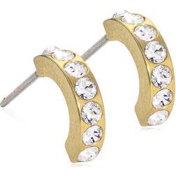 Blomdahl Natural Titanium Örhänge Pendant Brilliance Curved Crystal