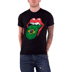 Rolling Stones The Brazil Flag Tongue Herren T Shirt - Schwarz