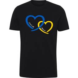 T-shirt, ukrainsk flag, jeg støtter Ukraine, solidaritet, sort