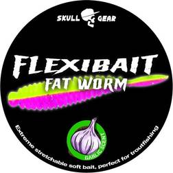 Flexibait "Fat Worm Chartreuse Pink" fra Skull Gear