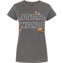 Star Wars Kvinnor/Damer The Last Jedi Badges T-Shirt Charcoal