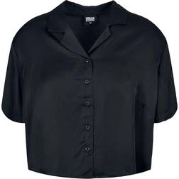 Urban Classics Viscose Satin Resort Shirt - Schwarz