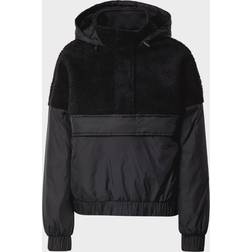 Urban Classics Ladies Sherpa Mix Pull Over Jacket - Schwarz