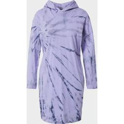 Urban Classics Ladies Ladies Oversized Tie Dye Hoody Dress black/lavender