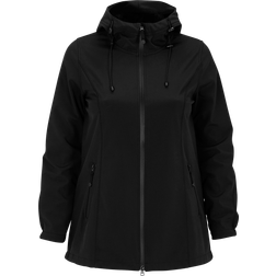 Zizzi Short softshell jacket with Hood - Black