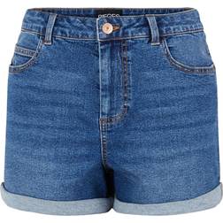 Pieces Pacy Hw Shorts - Medium Blue Denim