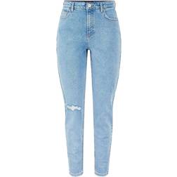 Pieces Pcleah Mom Hw Ank Dest Lb Noos Bc High waisted jeans