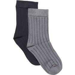Minymo Socken 2er-Pack - Grau/Rosa