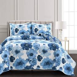 Lush Decor Leah Quilts Blue, White (233.68x223.52)