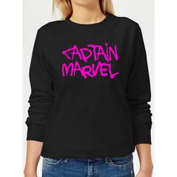 Marvel Captain Spray Text Sweatshirt - Black