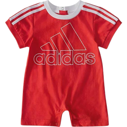 Adidas Infant 3-Stripes Cotton Shortie Romper - Vivid Red (FZ9691)