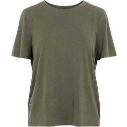 Object Annie Round Neck T-shirts - Forest Night