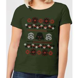 Star Wars Empire Knit Women's Christmas T-Shirt Forest Forest