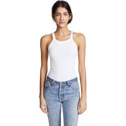 Re/Done Tanktop Aus Geripptem Baumwoll-jersey - White