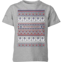 Star Wars On The Nice List Pattern Kids Christmas T-Shirt 11-12