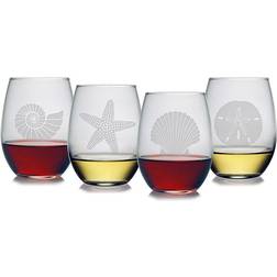 Susquehanna Glass Set of 4 Seashore Stemless Wine Wine Glass