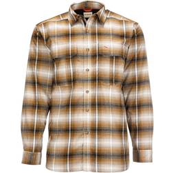 Simms ColdWeather Long-Sleeve Shirt for Men Dark Bronze Black Plaid