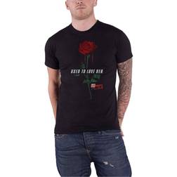 metal t-shirt til mænd guns n' roses used to love her rose rock off