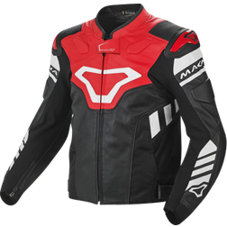 Macna Tracktix Motorcycle Leather Jacket, black-white-yellow